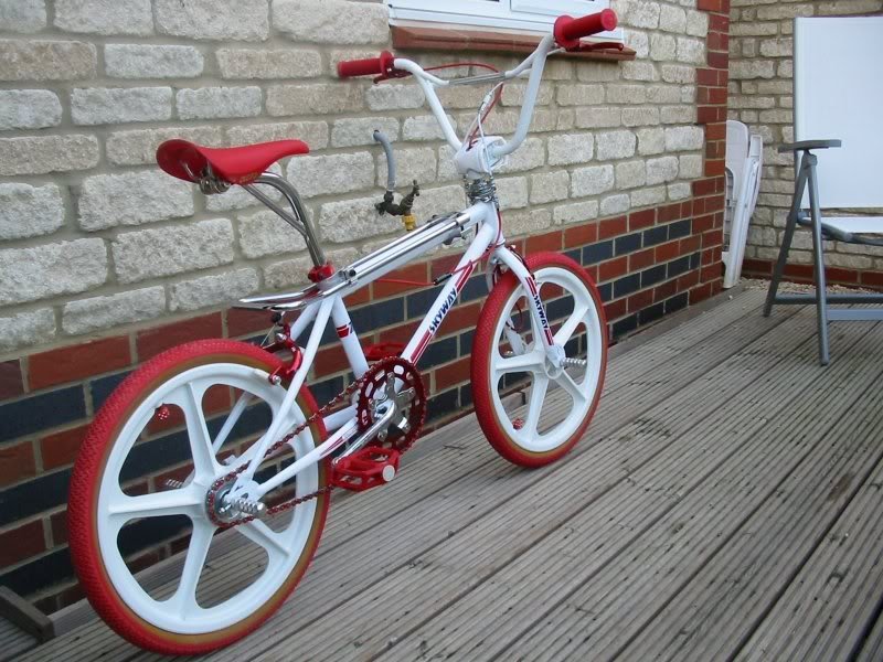red and white bmx